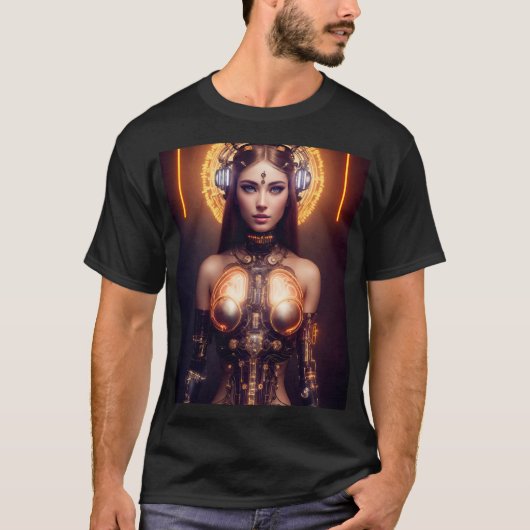 VENUS GLOEIENDE CYBORG ROBOT T-SHIRT (Voorkant)
