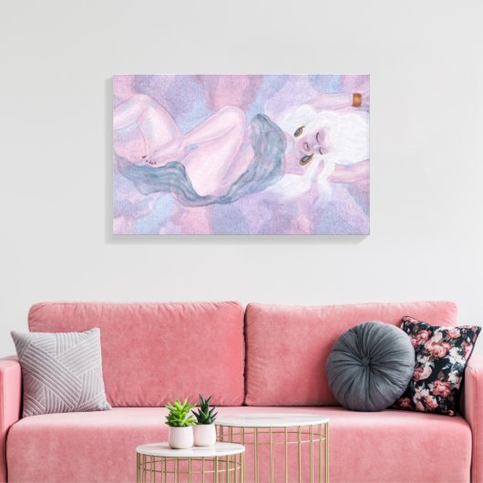 Venus, Godin, Waterverf, Liefde, Fantasy, kunst Canvas Afdruk (Insitu (Woonkamer))