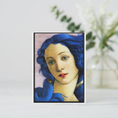 Venus in blauw briefkaart (Staand voorkant)