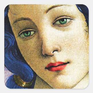 Venus in blauw vierkante sticker