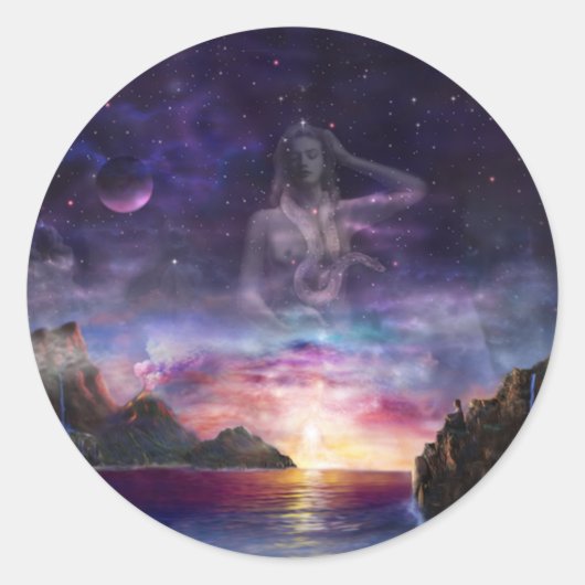 Venus in Scorpio Ronde Sticker (Voorkant)