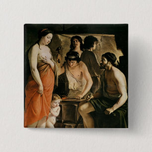 Venus in Vulcan's Forge, 1641 Vierkante Button 5,1 Cm