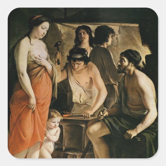 Venus in Vulcan's Forge, 1641 Vierkante Sticker (Voorkant)