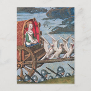 Venus komt in de redding van een chariot. briefkaart