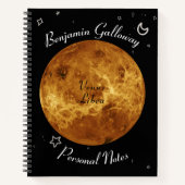 Venus Libra Monogram Cosmic Typography Cool Notitieboek (Voorkant)
