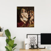 Venus met een spiegel van Titiaan - Poster (Thuiskantoor)