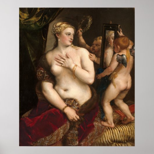Venus met Mirror - Titian Fine Art Poster (Voorkant)