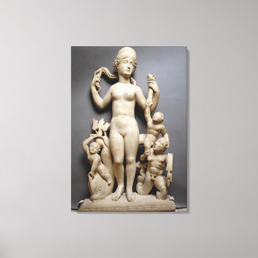 Venus met putti, een triton en een dolfijn, Roman, Canvas Afdruk (Voorkant)