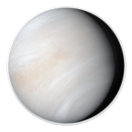 Venus met wolken keramische knop (Voorkant)