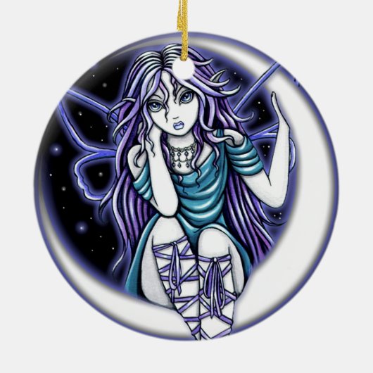 "Venus Moon" Celestial Fairy Art Ornaments Keramisch Ornament (Achterkant)