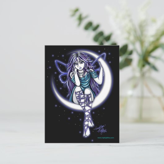 Venus Moon Celestial Fairy Fantasy Briefkaart (Staand voorkant)