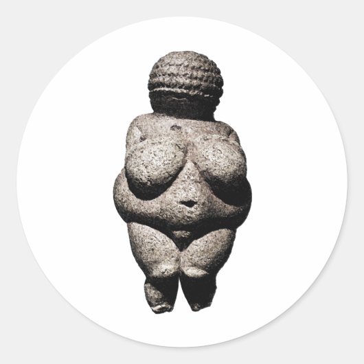 Venus of Willendorf Ronde Sticker (Voorkant)
