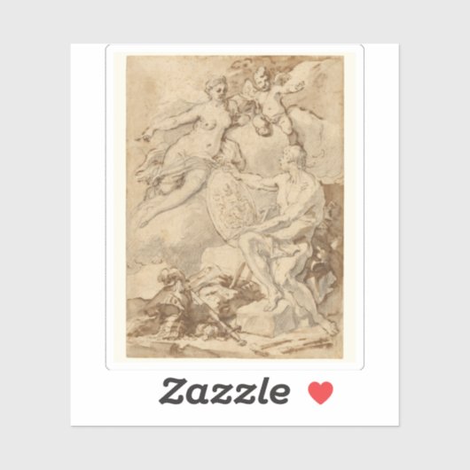 Venus ontvangt van Vulcan de armen van Aeneas Sticker (Vel)