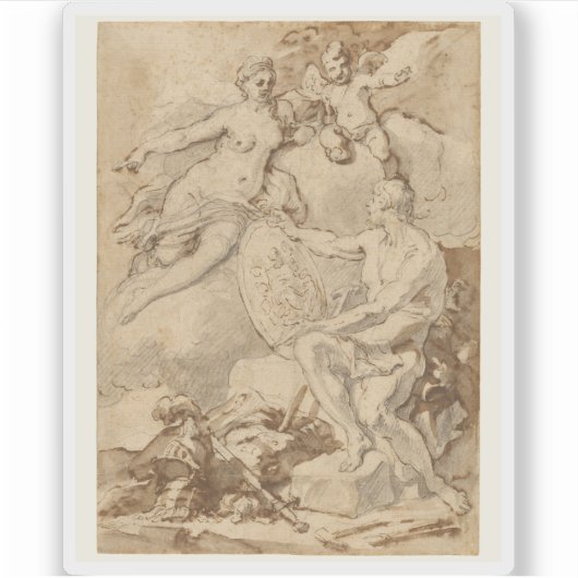 Venus ontvangt van Vulcan de armen van Aeneas Sticker (Voorkant)