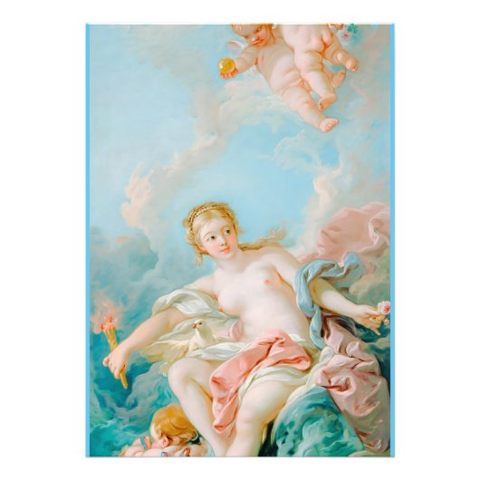 Venus op de golven door François Boucher Foto Afdruk (Voorkant)