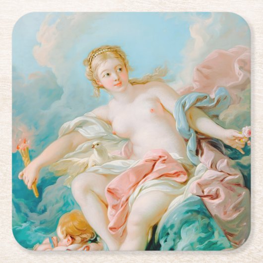 Venus op de golven door François Boucher Kartonnen Onderzetters (Voorkant)