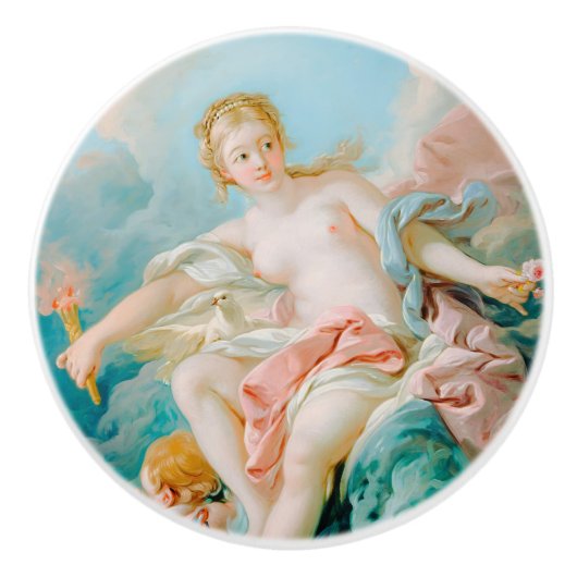 Venus op de golven door François Boucher Keramische Knop (Voorkant)