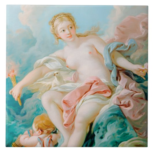 Venus op de golven door François Boucher Tegeltje (Voorkant)