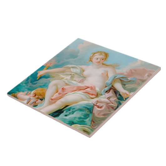 Venus op de golven door François Boucher Tegeltje (Zijkant)