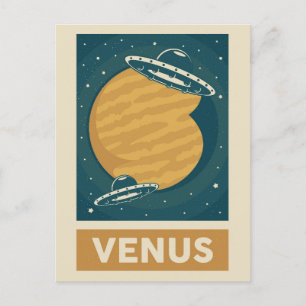 Venus Retro Galaxy UFO Briefkaart