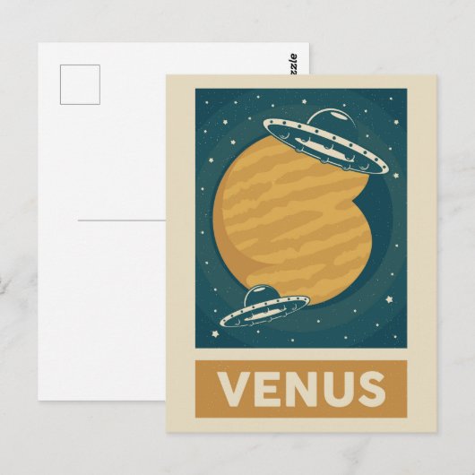 Venus Retro Galaxy UFO Briefkaart (Voorkant / Achterkant)