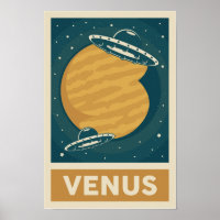 Venus Retro Galaxy UFO-Poster