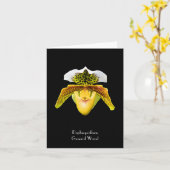 Venus Slipper Orchidee Gevouwen Note Kaart (Gele Bloem)