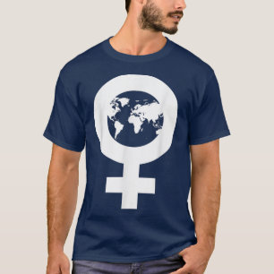 Venus Symbol Feminisme Equality Women Wereldkaart  T-shirt