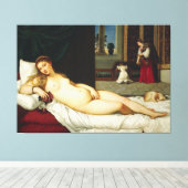 Venus Urbino van Titiaan Canvas Afdruk (Insitu (Houten vloer))