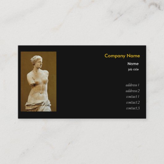 Venus van Milo Visitekaartje (Voorkant)