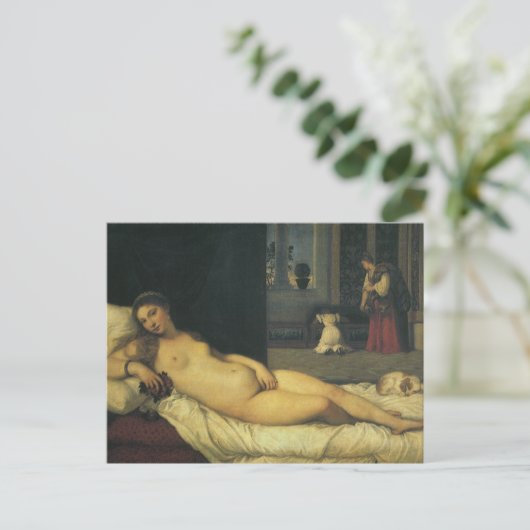 Venus van Urbino door Titiaan, renaissance Art Briefkaart (Staand voorkant)