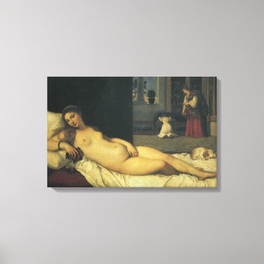 Venus van Urbino door Titiaan, renaissance Art Canvas Afdruk (Voorkant)