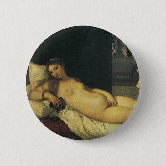 Venus van Urbino door Titiaan, renaissance Art Ronde Button 5,7 Cm (Voorkant)
