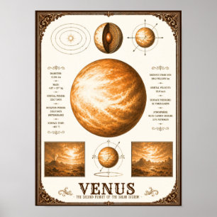 Venus Victoriaanse Astronomiekaart Poster