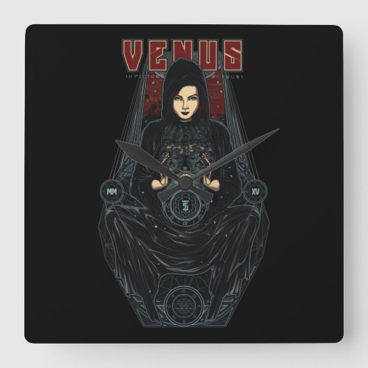 Venus Vierkante Klok (Voorkant)