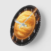 Venus Wall Clock — Space-Inspired Design Ronde Klok (Hoek)