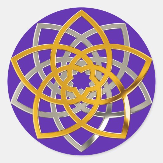 Venusblume Duo Gold Silver | violet Ronde Sticker (Voorkant)
