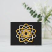 Venusblume Duo Gold Silver | zwart Briefkaart (Staand voorkant)