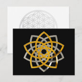 Venusblume Duo Gold Silver | zwart Briefkaart (Voorkant / Achterkant)