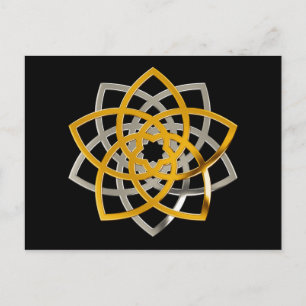 Venusblume Duo Gold Silver   zwart Briefkaart