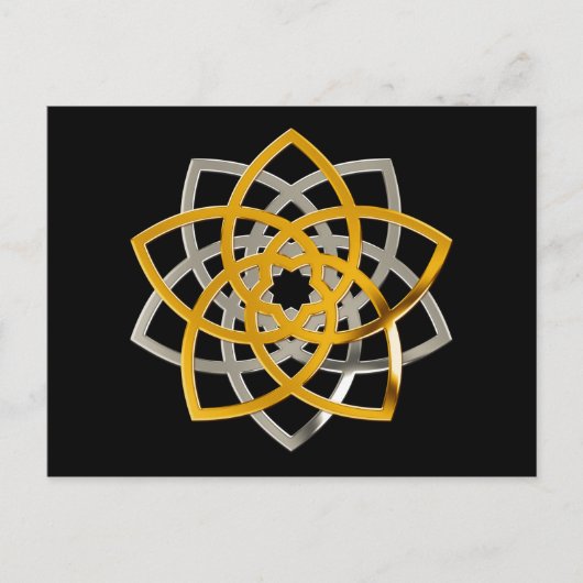 Venusblume Duo Gold Silver | zwart Briefkaart (Voorkant)
