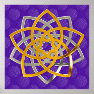 Venusblume Duo GoldSilver levenspatroon Poster