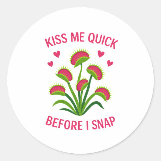 Venusvliegenval Kus Me Snel Ronde Sticker