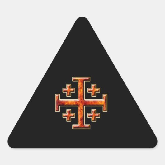Ver 3 - Jeruzalemkruis - Zwart Rug Sticker (Voorkant)