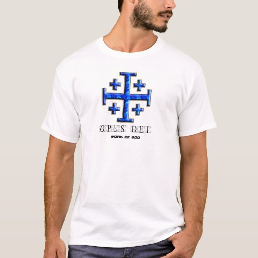 Ver 4 - Jerusalem Cross - Opus Dei - Clear Back T-shirt (Voorkant)