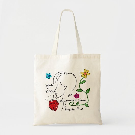 Ver boven Robijnen Canvas Tas (Voorkant)