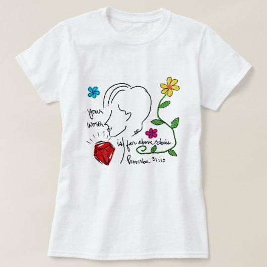 Ver boven robijnen T-Shirt (Design voorkant)
