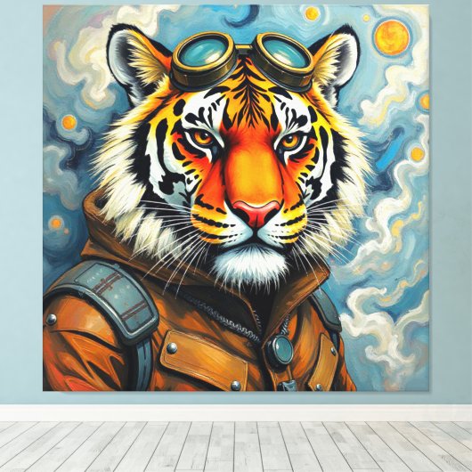 VER IN DE WOLKEN EN VERDER DAN 7 CANVAS AFDRUK (Insitu (Houten vloer))