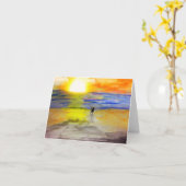 Ver in de zonsondergang kaart (Gele Bloem)