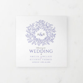 Ver peri monogram art. toewijding bruiloft drieluik programma